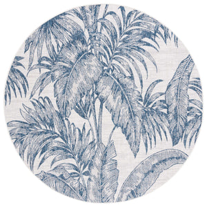 Safavieh Courtyard Exquisite Botanical Area Rug – Indoor/Outdoor Versatile Elegance For Any Space Ivory ,Navy 88% Polypropylene,12% Polyester Cy8373-534-4