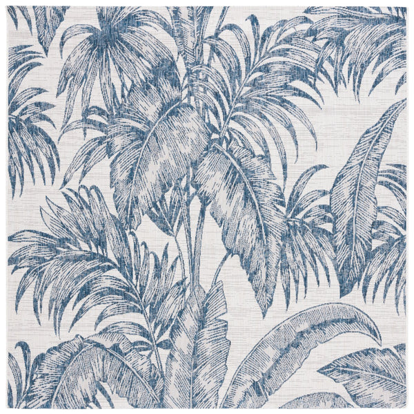 Safavieh Courtyard Exquisite Botanical Area Rug – Indoor/Outdoor Versatile Elegance For Any Space Ivory ,Navy 88% Polypropylene,12% Polyester Cy8373-534-4
