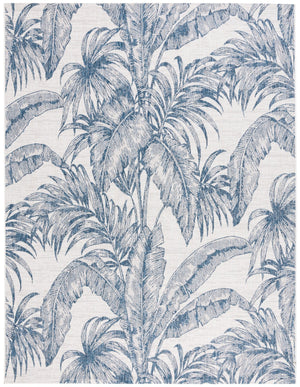 Safavieh Courtyard Exquisite Botanical Area Rug – Indoor/Outdoor Versatile Elegance For Any Space Ivory ,Navy 88% Polypropylene,12% Polyester Cy8373-534-4