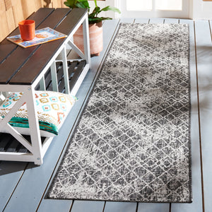 Safavieh Courtyard Contemporary Area Rug - Elegant Black And Grey Geometric Design For Indoor & Outdoor Spaces Black ,Grey 88% Polypropylene,12% Polyester Cy8380-37621-29