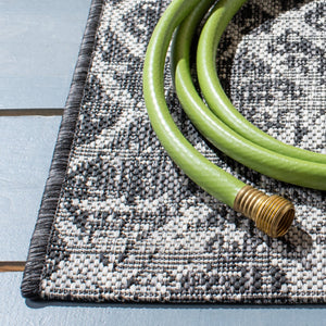 Safavieh Courtyard Contemporary Area Rug - Elegant Black And Grey Geometric Design For Indoor & Outdoor Spaces Black ,Grey 88% Polypropylene,12% Polyester Cy8380-37621-29