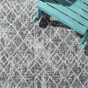 Safavieh Courtyard Contemporary Area Rug - Elegant Black And Grey Geometric Design For Indoor & Outdoor Spaces Black ,Grey 88% Polypropylene,12% Polyester Cy8380-37621-29