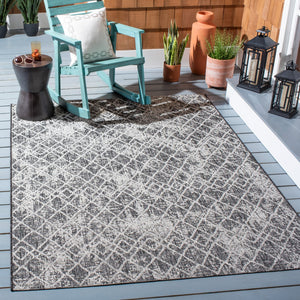 Safavieh Courtyard Contemporary Area Rug - Elegant Black And Grey Geometric Design For Indoor & Outdoor Spaces Black ,Grey 88% Polypropylene,12% Polyester Cy8380-37621-29