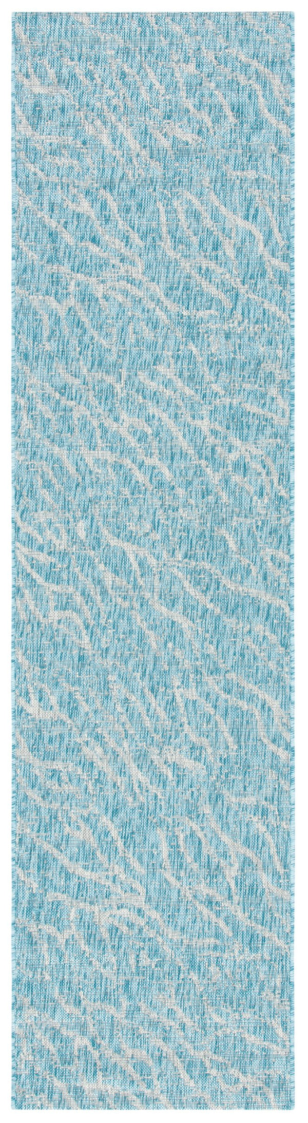 Safavieh Courtyard Abstract Indoor/Outdoor Rug - Stylish Aqua And Grey Design For Hallways And Entryways Aqua ,Grey 88% Polypropylene,12% Polyester Cy8382-37121-5