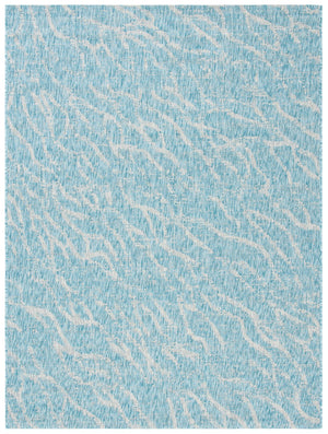Safavieh Courtyard Abstract Indoor/Outdoor Rug - Stylish Aqua And Grey Design For Hallways And Entryways Aqua ,Grey 88% Polypropylene,12% Polyester Cy8382-37121-5