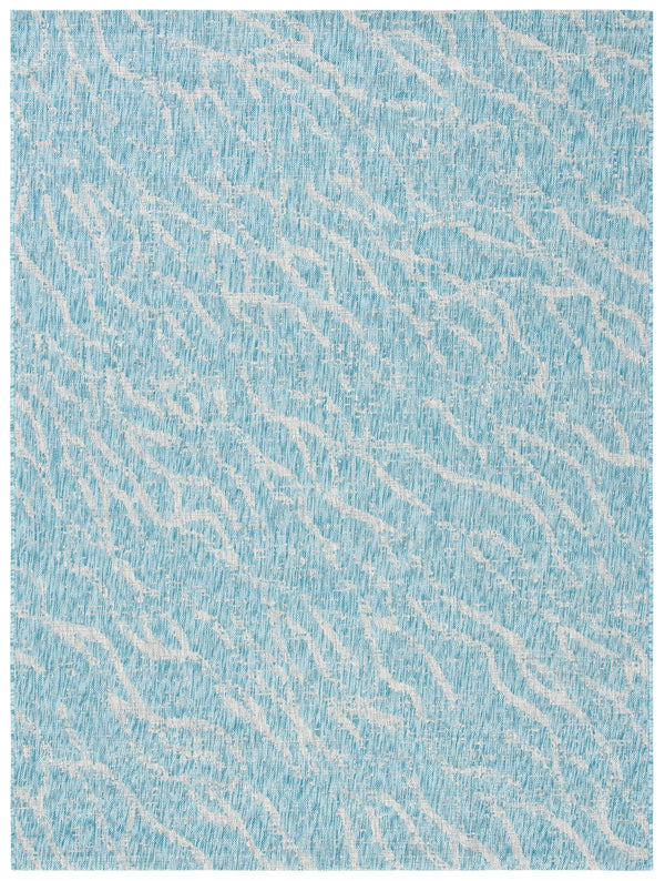 Safavieh Courtyard Abstract Indoor/Outdoor Rug - Stylish Aqua And Grey Design For Hallways And Entryways Aqua ,Grey 88% Polypropylene,12% Polyester Cy8382-37121-5
