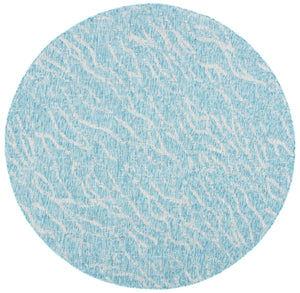 Safavieh Courtyard Abstract Indoor/Outdoor Rug - Stylish Aqua And Grey Design For Hallways And Entryways Aqua ,Grey 88% Polypropylene,12% Polyester Cy8382-37121-5