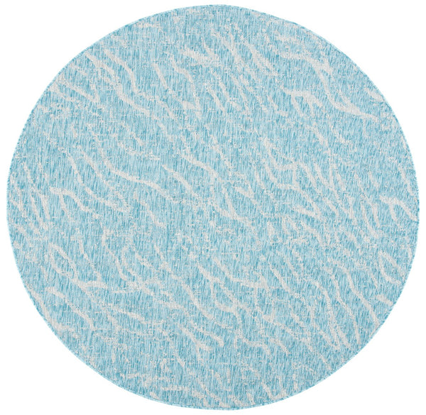Safavieh Courtyard Abstract Indoor/Outdoor Rug - Stylish Aqua And Grey Design For Hallways And Entryways Aqua ,Grey 88% Polypropylene,12% Polyester Cy8382-37121-5