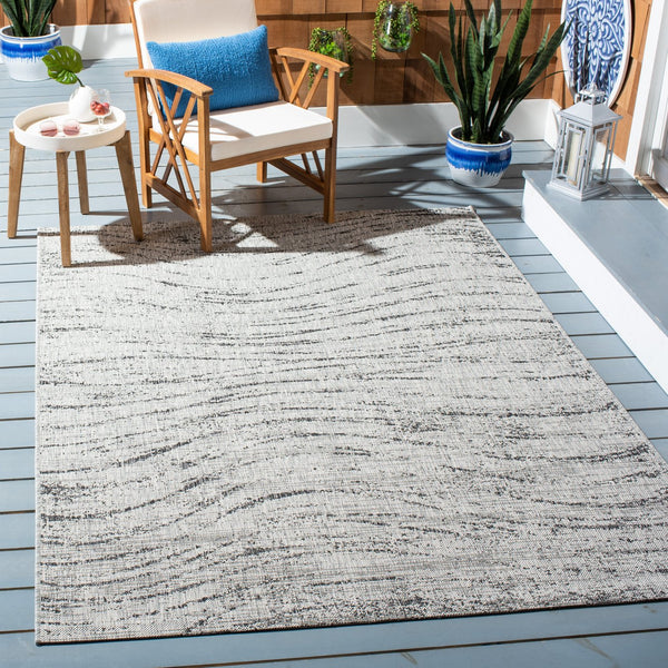 Safavieh Courtyard Contemporary Area Rug - Plush Comfort And Elegant Design For Versatile Indoor/Outdoor Use Ivory ,Grey 88% Polypropylene,12% Polyester Cy8384-37612-7r