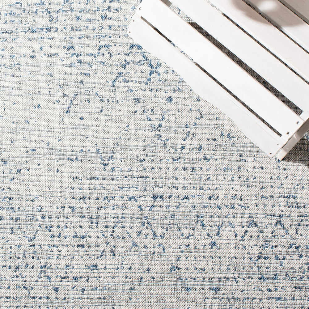 Safavieh Courtyard Elegant Area Rug - Modern Abstract Design, Durable Indoor/Outdoor, Oeko-tex Certified Quality Grey ,Navy 88% Polypropylene,12% Polyester Cy8385-36812-5