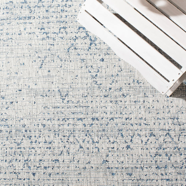 Safavieh Courtyard Elegant Area Rug - Modern Abstract Design, Durable Indoor/Outdoor, Oeko-tex Certified Quality Grey ,Navy 88% Polypropylene,12% Polyester Cy8385-36812-5