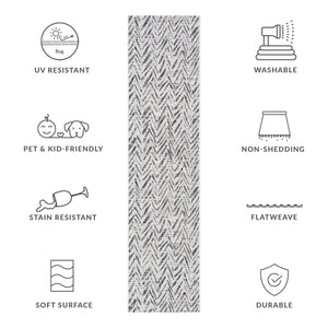 Safavieh Courtyard Power Loomed Indoor/Outdoor Area Rug In Grey And Black – Modern Chevron Design Elegance Grey ,Black 88% Polypropylene,12% Polyester Cy8387-37612-29