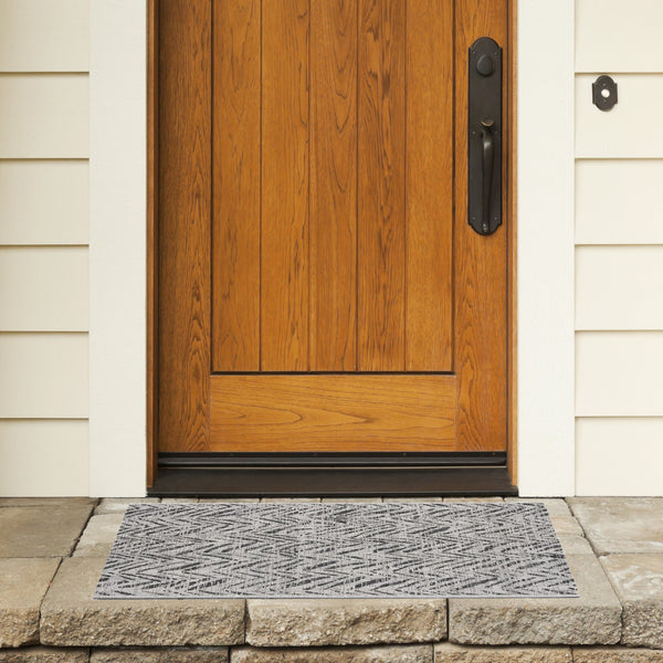 Safavieh Courtyard Power Loomed Indoor/Outdoor Area Rug In Grey And Black – Modern Chevron Design Elegance Grey ,Black 88% Polypropylene,12% Polyester Cy8387-37612-29