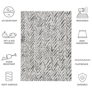 Safavieh Courtyard Power Loomed Indoor/Outdoor Area Rug In Grey And Black – Modern Chevron Design Elegance Grey ,Black 88% Polypropylene,12% Polyester Cy8387-37612-29