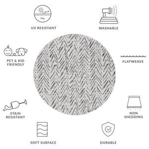 Safavieh Courtyard Power Loomed Indoor/Outdoor Area Rug In Grey And Black – Modern Chevron Design Elegance Grey ,Black 88% Polypropylene,12% Polyester Cy8387-37612-29