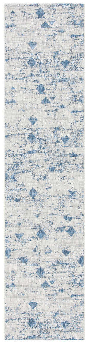 Safavieh Courtyard Contemporary Area Rug With Abstract Diamond Motifs - Perfect For Indoor And Outdoor Spaces Grey ,Navy 88% Polypropylene,12% Polyester Cy8388-36812-29