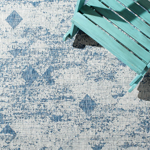 Safavieh Courtyard Contemporary Area Rug With Abstract Diamond Motifs - Perfect For Indoor And Outdoor Spaces Grey ,Navy 88% Polypropylene,12% Polyester Cy8388-36812-29