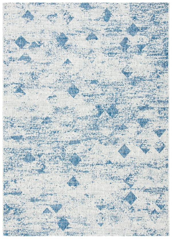 Safavieh Courtyard Contemporary Area Rug With Abstract Diamond Motifs - Perfect For Indoor And Outdoor Spaces Grey ,Navy 88% Polypropylene,12% Polyester Cy8388-36812-29