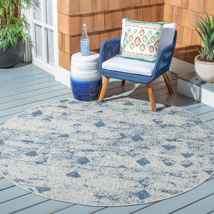 Safavieh Courtyard Contemporary Area Rug With Abstract Diamond Motifs - Perfect For Indoor And Outdoor Spaces Grey ,Navy 88% Polypropylene,12% Polyester Cy8388-36812-29