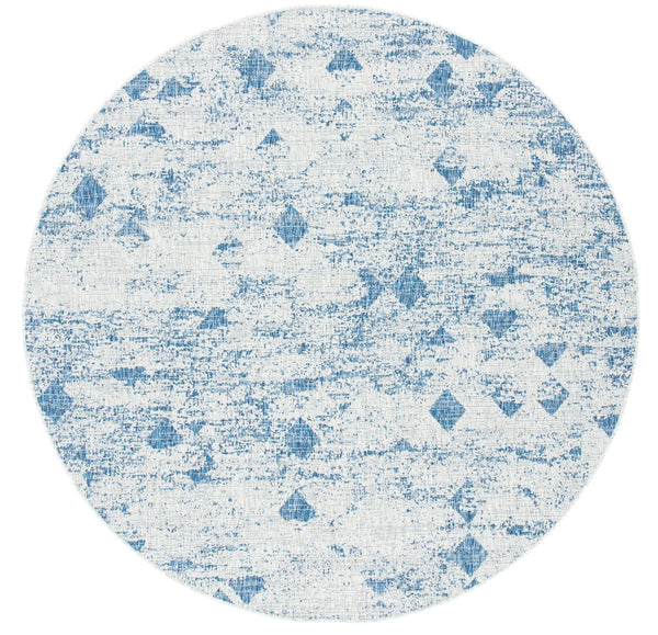 Safavieh Courtyard Contemporary Area Rug With Abstract Diamond Motifs - Perfect For Indoor And Outdoor Spaces Grey ,Navy 88% Polypropylene,12% Polyester Cy8388-36812-29