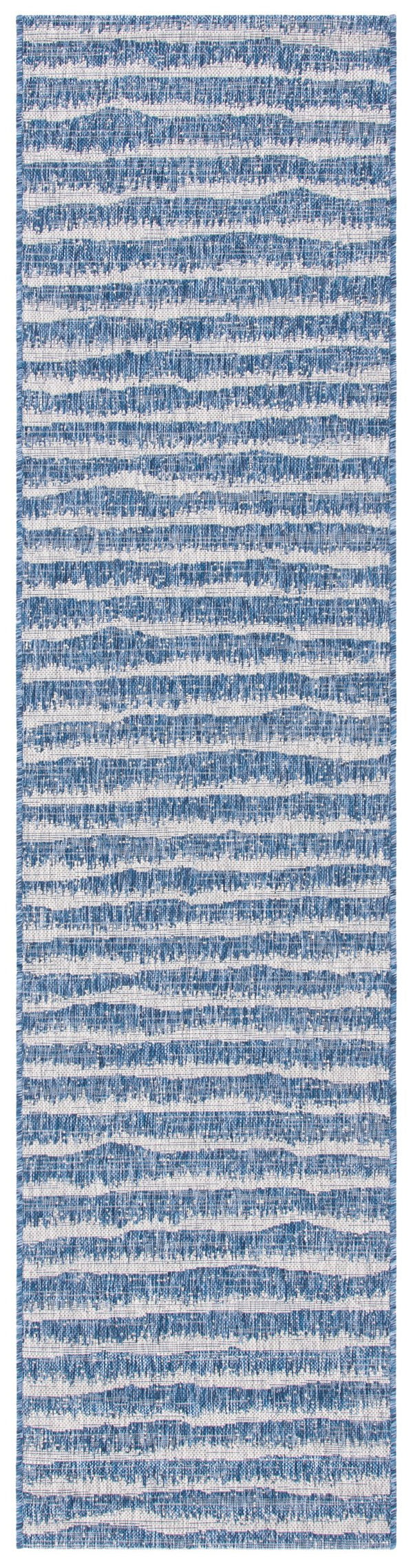 Safavieh Courtyard Elegant Area Rug In Striated Navy And Grey - Durable Power-loomed Turkish Design For Indoors Navy ,Grey 88% Polypropylene,12% Polyester Cy8389-36821-6