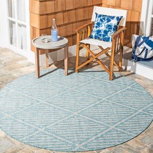 Safavieh Courtyard Elegant Diamond Pattern Indoor/Outdoor Area Rug – Durable, Stylish, And Oeko-tex Certified Aqua ,Grey 88% Polypropylene,12% Polyester Cy8392-37121-5