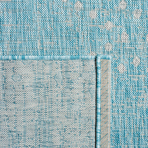 Safavieh Courtyard Elegant Aqua And Grey Area Rug – Stylish, Durable, And Perfect For Any Living Space Aqua ,Grey 88% Polypropylene,12% Polyester Cy8394-37121-9