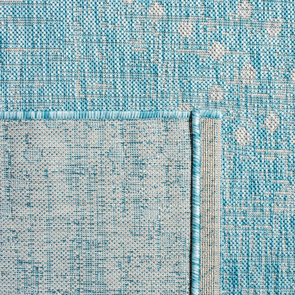 Safavieh Courtyard Elegant Aqua And Grey Area Rug – Stylish, Durable, And Perfect For Any Living Space Aqua ,Grey 88% Polypropylene,12% Polyester Cy8394-37121-9