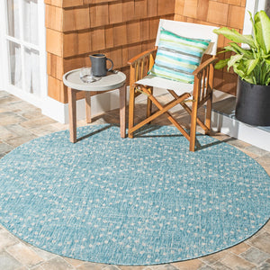 Safavieh Courtyard Elegant Aqua And Grey Area Rug – Stylish, Durable, And Perfect For Any Living Space Aqua ,Grey 88% Polypropylene,12% Polyester Cy8394-37121-9