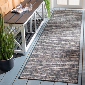 Safavieh Courtyard Elegant Abstract Area Rug - Durable Power-loomed Design For Indoor & Outdoor Spaces Black ,Ivory 88% Polypropylene,12% Polyester Cy8395-36621-29