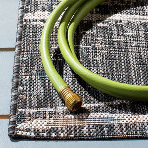 Safavieh Courtyard Elegant Abstract Area Rug - Durable Power-loomed Design For Indoor & Outdoor Spaces Black ,Ivory 88% Polypropylene,12% Polyester Cy8395-36621-29