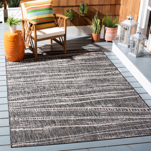 Safavieh Courtyard Elegant Abstract Area Rug - Durable Power-loomed Design For Indoor & Outdoor Spaces Black ,Ivory 88% Polypropylene,12% Polyester Cy8395-36621-29