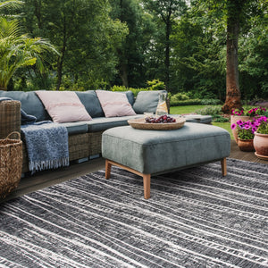Safavieh Courtyard Elegant Abstract Area Rug - Durable Power-loomed Design For Indoor & Outdoor Spaces Black ,Ivory 88% Polypropylene,12% Polyester Cy8395-36621-29