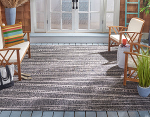 Safavieh Courtyard Elegant Abstract Area Rug - Durable Power-loomed Design For Indoor & Outdoor Spaces Black ,Ivory 88% Polypropylene,12% Polyester Cy8395-36621-29