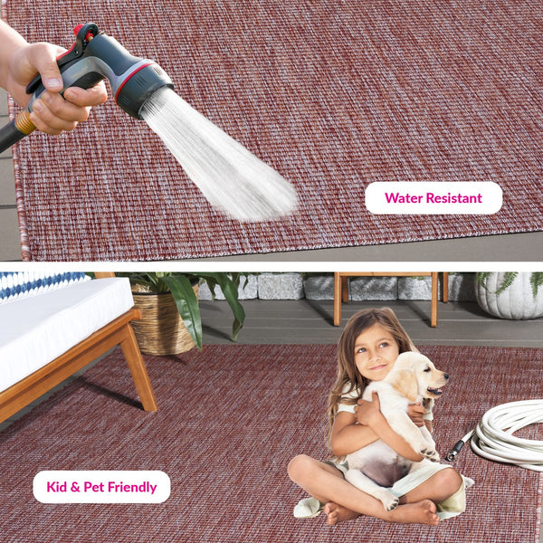 Safavieh Courtyard Small Rectangle Power-loomed Area Rug - Timeless Red Elegance For Indoor & Outdoor Spaces Red ,Red 88% Polypropylene,12% Polyester Cy8403-36522-7sq