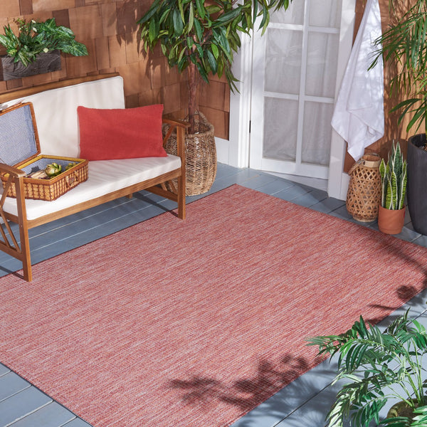 Safavieh Courtyard Small Rectangle Power-loomed Area Rug - Timeless Red Elegance For Indoor & Outdoor Spaces Red ,Red 88% Polypropylene,12% Polyester Cy8403-36522-7sq