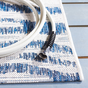 Safavieh Courtyard Contemporary Grey And Black Runner Rug - Stylish Indoor/Outdoor Area Rug For Modern Spaces Ivory ,Navy 88% Polypropylene,12% Polyester Cy8444-53412-4