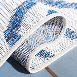 Safavieh Courtyard Contemporary Grey And Black Runner Rug - Stylish Indoor/Outdoor Area Rug For Modern Spaces Ivory ,Navy 88% Polypropylene,12% Polyester Cy8444-53412-4