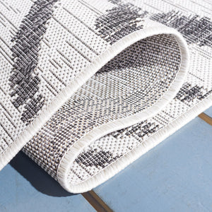 Safavieh Courtyard Contemporary Grey And Black Runner Rug - Stylish Indoor/Outdoor Area Rug For Modern Spaces Ivory ,Navy 88% Polypropylene,12% Polyester Cy8444-53412-4