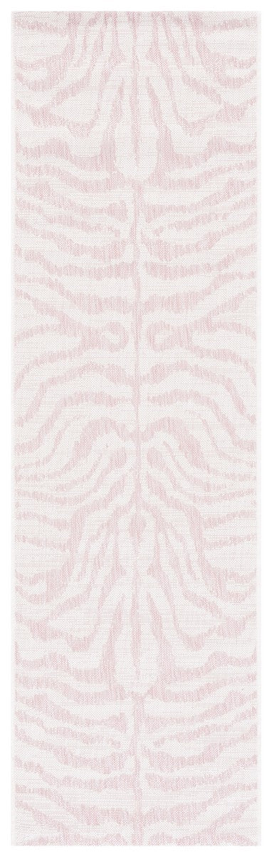 Safavieh Courtyard 8000 Power Loomed Indoor / Outdoor Rug Ivory / Pink 10' x 14'