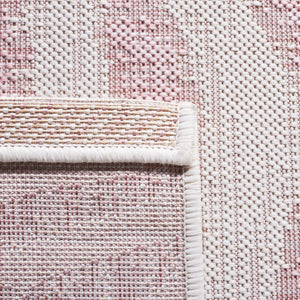 Safavieh Courtyard 8000 Power Loomed Indoor / Outdoor Rug Ivory / Pink 10' x 14'
