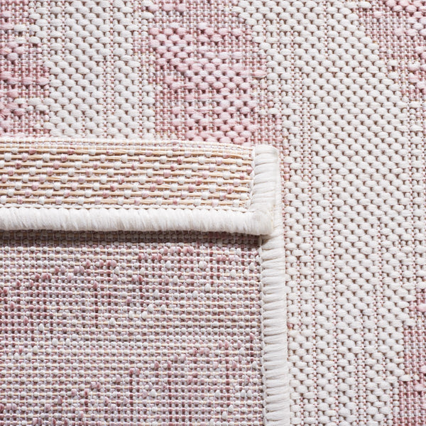 Safavieh Courtyard 8000 Power Loomed Indoor / Outdoor Rug Ivory / Pink 10' x 14'