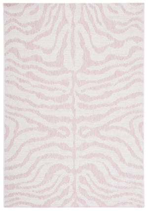 Safavieh Courtyard 8000 Power Loomed Indoor / Outdoor Rug Ivory / Pink 10' x 14'