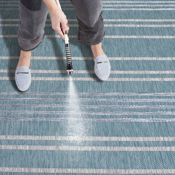 Safavieh Courtyard Contemporary Striped Area Rug - Soft, Durable Indoor/Outdoor Design For Elegant Spaces Aqua ,Grey 88% Polypropylene,12% Polyester Cy8450-37121-5