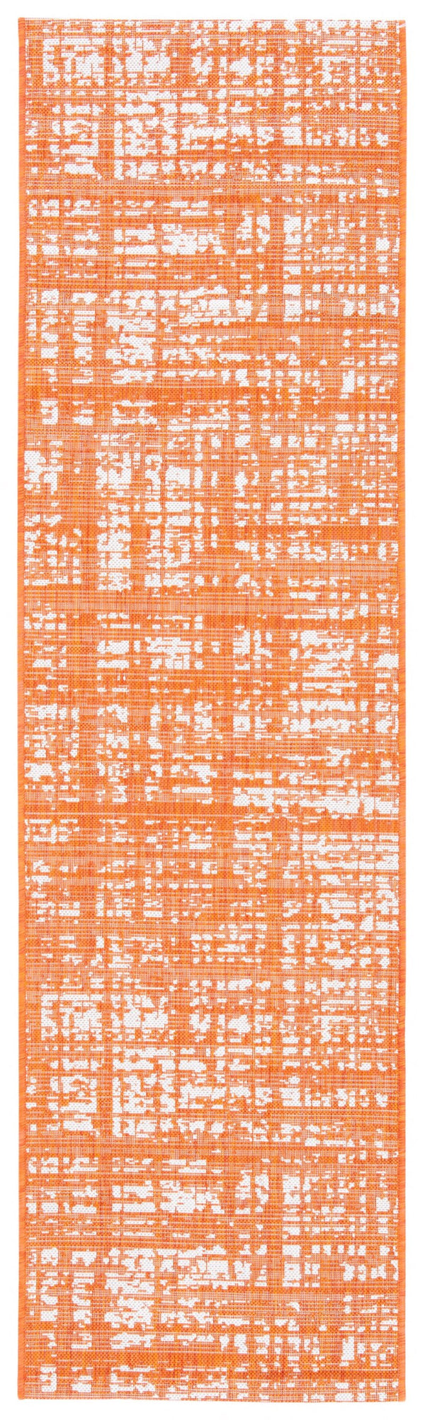 Safavieh Courtyard Elegant 9' X 12' Indoor/Outdoor Area Rug With Abstract Design In Pink And Ivory Tones Orange ,Ivory 85.4% Polypropylene,10.4% Polyester,4.2% Latex Cy8451-52821-810