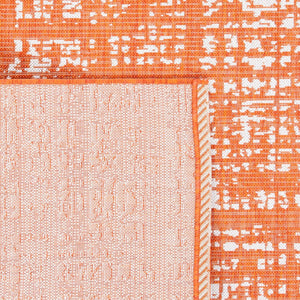 Safavieh Courtyard Elegant 9' X 12' Indoor/Outdoor Area Rug With Abstract Design In Pink And Ivory Tones Orange ,Ivory 85.4% Polypropylene,10.4% Polyester,4.2% Latex Cy8451-52821-810
