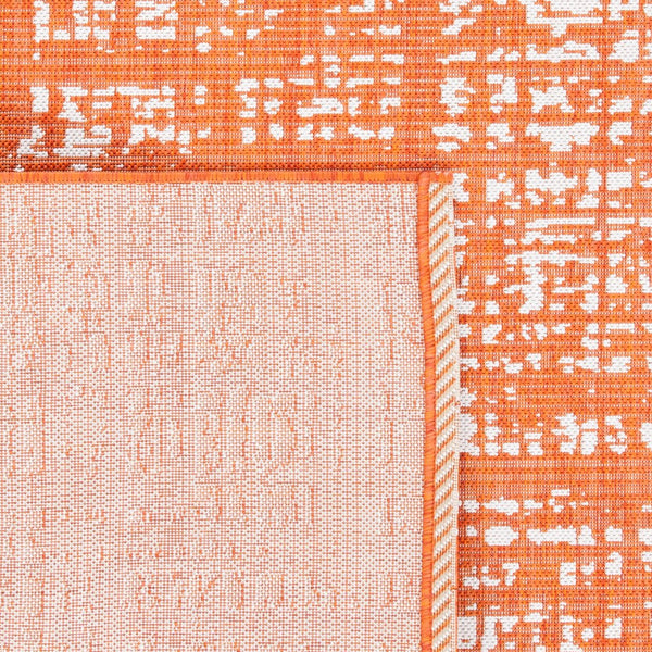 Safavieh Courtyard Elegant 9' X 12' Indoor/Outdoor Area Rug With Abstract Design In Pink And Ivory Tones Orange ,Ivory 85.4% Polypropylene,10.4% Polyester,4.2% Latex Cy8451-52821-810