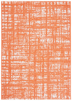Safavieh Courtyard Elegant 9' X 12' Indoor/Outdoor Area Rug With Abstract Design In Pink And Ivory Tones Orange ,Ivory 85.4% Polypropylene,10.4% Polyester,4.2% Latex Cy8451-52821-810