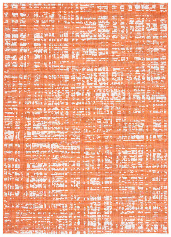 Safavieh Courtyard Elegant 9' X 12' Indoor/Outdoor Area Rug With Abstract Design In Pink And Ivory Tones Orange ,Ivory 85.4% Polypropylene,10.4% Polyester,4.2% Latex Cy8451-52821-810
