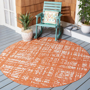 Safavieh Courtyard Elegant 9' X 12' Indoor/Outdoor Area Rug With Abstract Design In Pink And Ivory Tones Orange ,Ivory 85.4% Polypropylene,10.4% Polyester,4.2% Latex Cy8451-52821-810